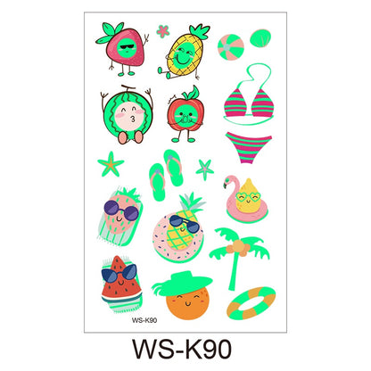 [Genuine goods in stock] Cartoon luminous tattoo stickers are durable, beautiful and fashionable. Personalized tattoo stickers include dinosaurs, mermaids,, luminous stickers