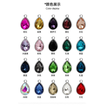 Korean Style Drop Shap Crystal Rhinestone Zine Alloy Pendant Girls Earring Ornament