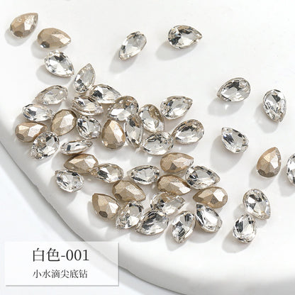 Korean Style Small Fresh Fancy Beauty Drop Shape Tiny Nail Art Crystal Rhinestone