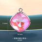 Korean Style Beauty Color Cushion Shaoe Alloy Crystal Rhinestone Pendant