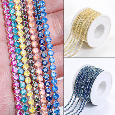 【ready stock】Copper silver bottom colorful high-end glass close claw water drill mocha fluorescent DIY accessories accessories accessories