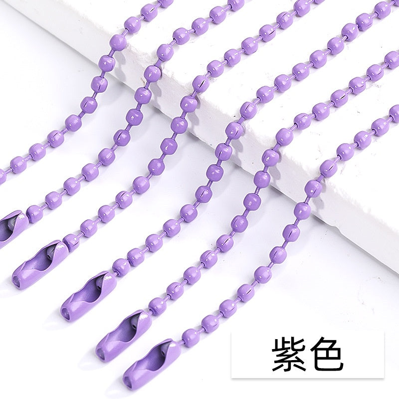 Key ring Multi Colors Lanyard Bead Chain Clasp Pendant Chain Tag Chain
