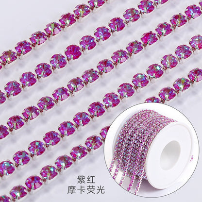 【ready stock】Copper silver bottom colorful high-end glass close claw water drill mocha fluorescent DIY accessories accessories accessories