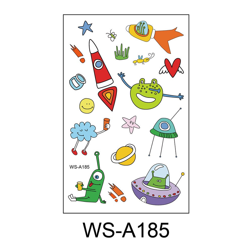 Tattoo Sticker Children's Mini Cartoon Cosmic Astronaut Disposable Temporary Sticker Interstellar