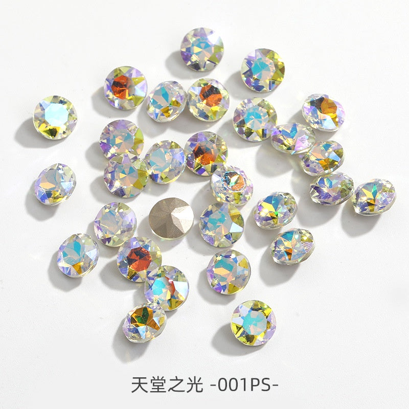 Hot Sell K9 Fancy Point Bottom Gemstone Flower Shape Nail Art Decoration Crystal Rhinestone