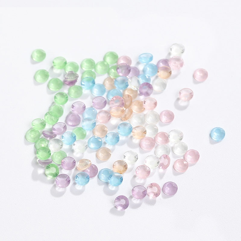 Glow In Dark Luminous Resin Round Rhinestone Flatback Colorful Nail Art Rhinestone for Phone Case