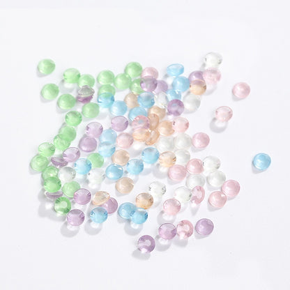 Glow In Dark Luminous Resin Round Rhinestone Flatback Colorful Nail Art Rhinestone for Phone Case