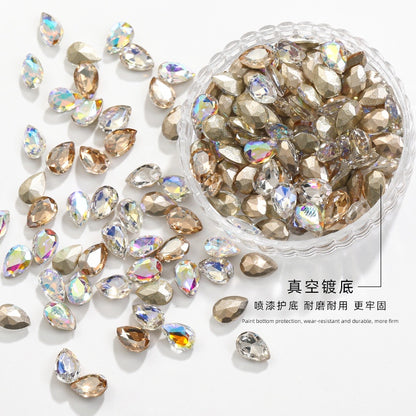 Korean Style Small Fresh Fancy Beauty Drop Shape Tiny Nail Art Crystal Rhinestone