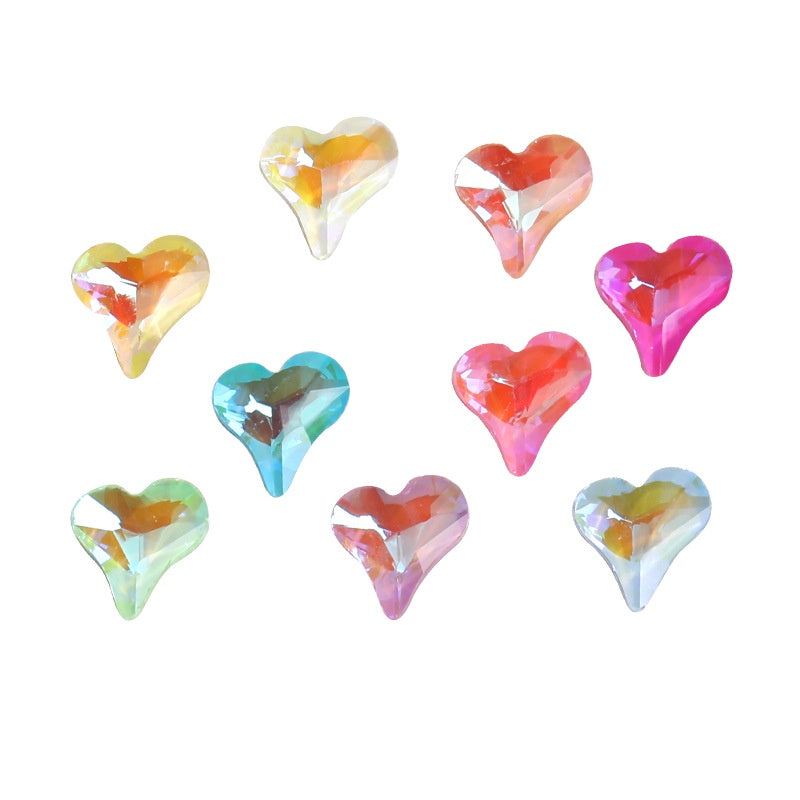 Nail Art Ornament Crystal 20pcs Sweet Heart Shap Mocha Fluorescence Color Jewelry Diy Rhinestone