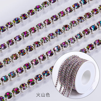 【ready stock】Copper silver bottom colorful high-end glass close claw water drill mocha fluorescent DIY accessories accessories accessories
