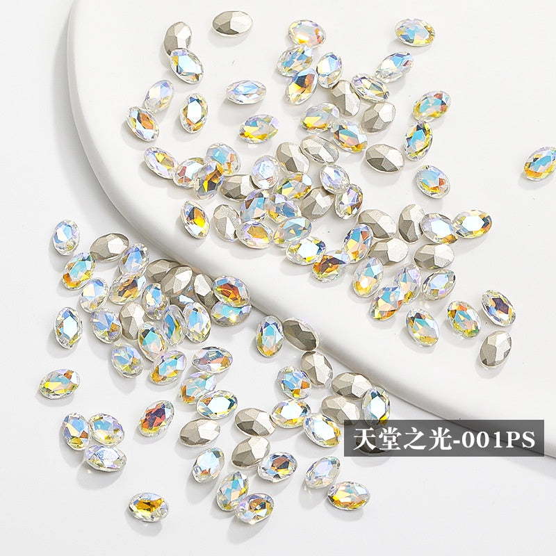 Korean style fancy Oval Pointy bottoming Rhinestone Nail art Crystal Girl Rhinestone nail art