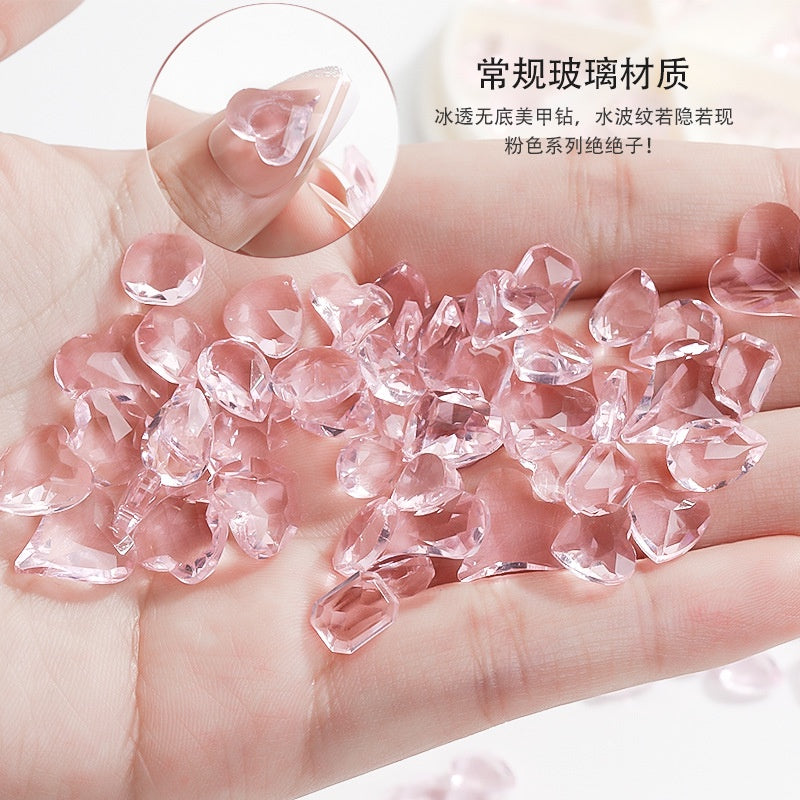 Korean Style Transparent Series Cute Heart Drop Shape Rhinestone DIY Decals Nail Shiny Crystals