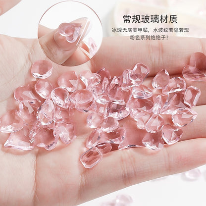 Korean Style Transparent Series Cute Heart Drop Shape Rhinestone DIY Decals Nail Shiny Crystals