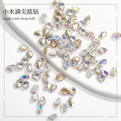 Korean Style Small Fresh Fancy Beauty Drop Shape Tiny Nail Art Crystal Rhinestone