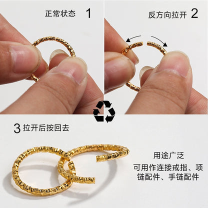 Diy Embossing Jump Ring Open Ring Embossing Ring Single Ring Twist Ring Buckle Link Ring Open Ring Accessories