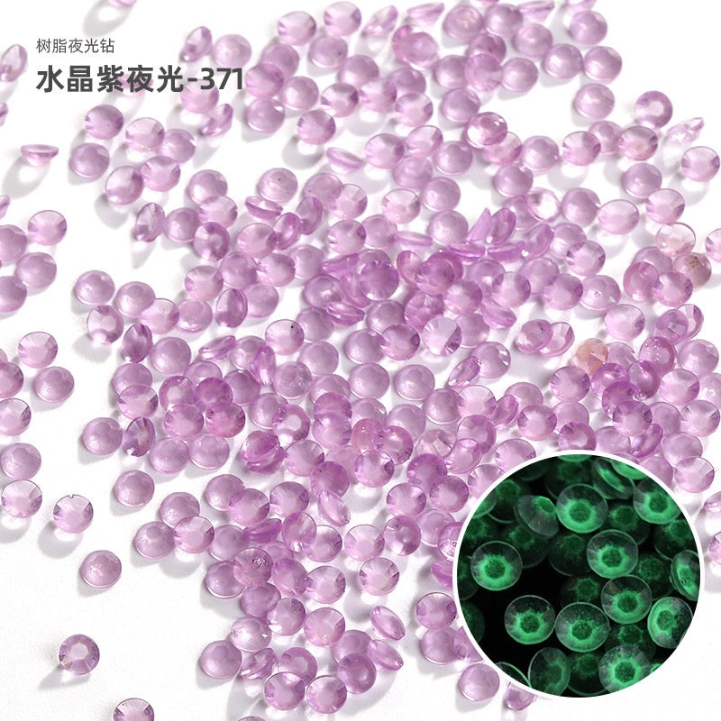 Glow In Dark Luminous Resin Round Rhinestone Flatback Colorful Nail Art Rhinestone for Phone Case