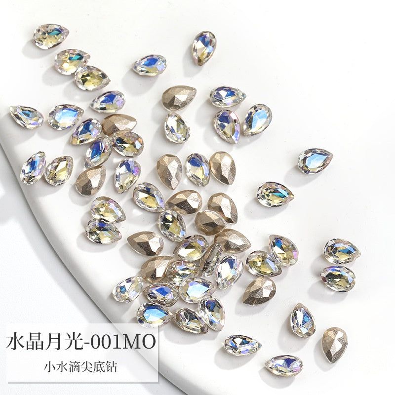 Korean Style Small Fresh Fancy Beauty Drop Shape Tiny Nail Art Crystal Rhinestone