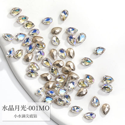 Korean Style Small Fresh Fancy Beauty Drop Shape Tiny Nail Art Crystal Rhinestone