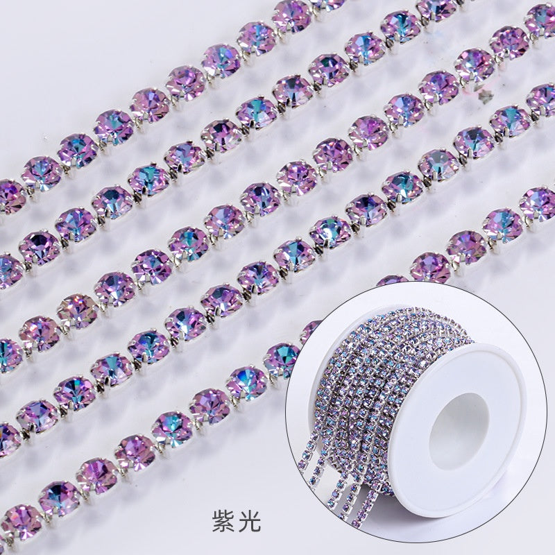 【ready stock】Copper silver bottom colorful high-end glass close claw water drill mocha fluorescent DIY accessories accessories accessories