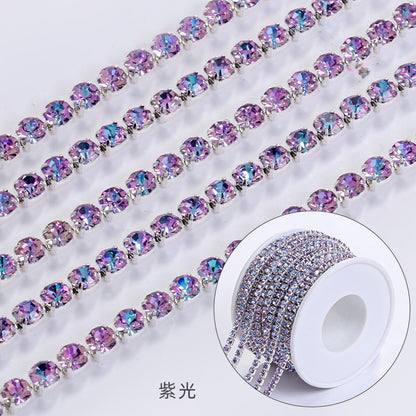 【ready stock】Copper silver bottom colorful high-end glass close claw water drill mocha fluorescent DIY accessories accessories accessories