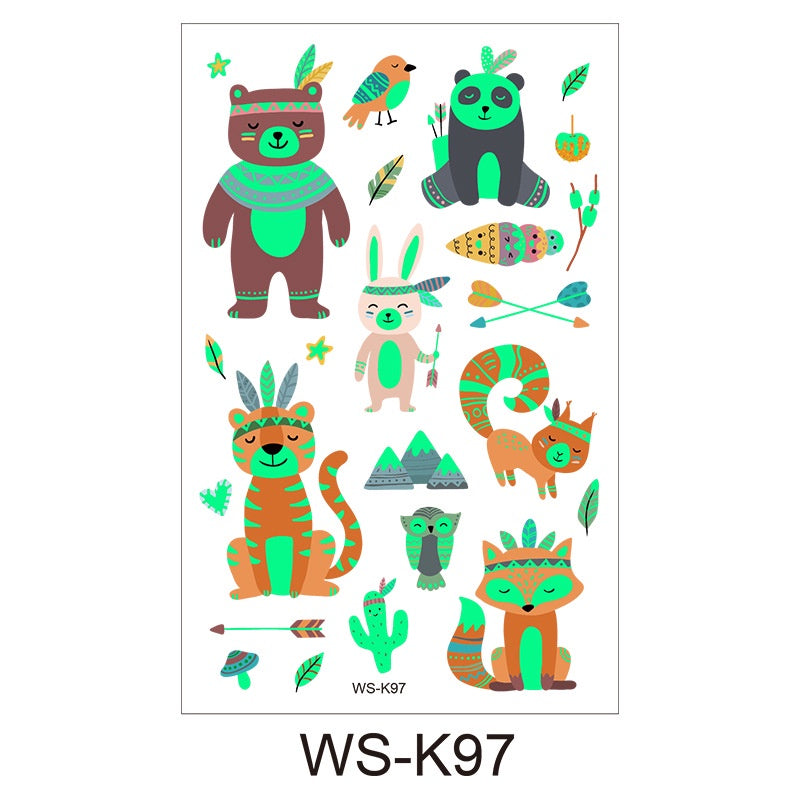 [Genuine goods in stock] Cartoon luminous tattoo stickers are durable, beautiful and fashionable. Personalized tattoo stickers include dinosaurs, mermaids,, luminous stickers