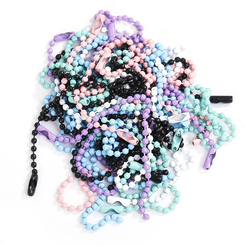 Key ring Multi Colors Lanyard Bead Chain Clasp Pendant Chain Tag Chain