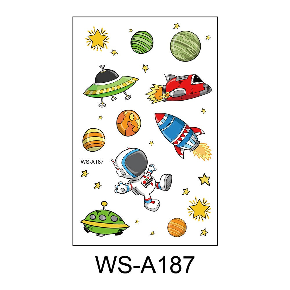 Tattoo Sticker Children's Mini Cartoon Cosmic Astronaut Disposable Temporary Sticker Interstellar