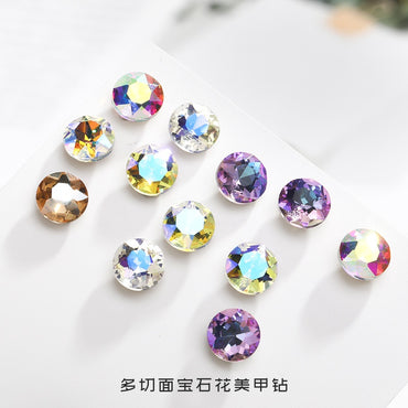 Hot Sell K9 Fancy Point Bottom Gemstone Flower Shape Nail Art Decoration Crystal Rhinestone