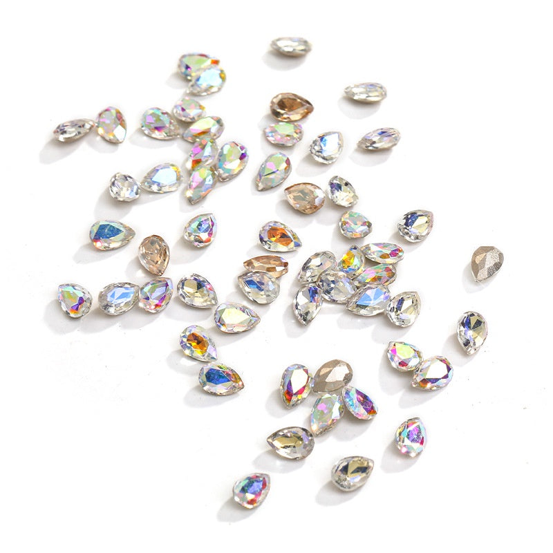 Korean Style Small Fresh Fancy Beauty Drop Shape Tiny Nail Art Crystal Rhinestone