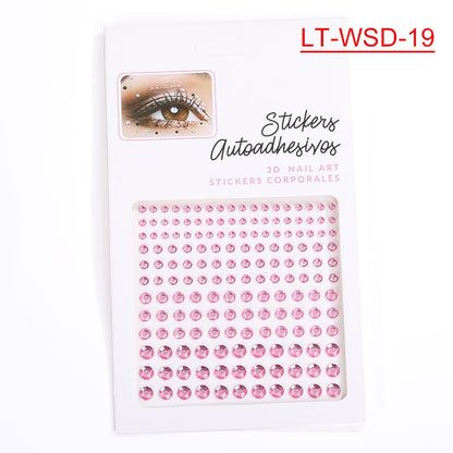 Cross-Border Wholesale Face Rhinestone Diamond Sticker Eyebrow Eye Pad Forehead Face Decoration Acrylic Crystal Sticker Party Diamond Sticker