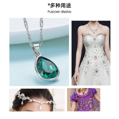 Korean Style Drop Shap Crystal Rhinestone Zine Alloy Pendant Girls Earring Ornament