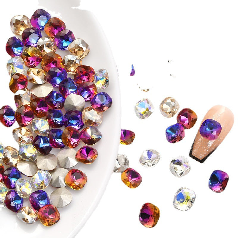 Square Pointed Bottoming Rhinestone Nail Art Deco Crystal Diy Square Cushion Shape Nail Art Deco Crystal Diy Diamond Nail Patch