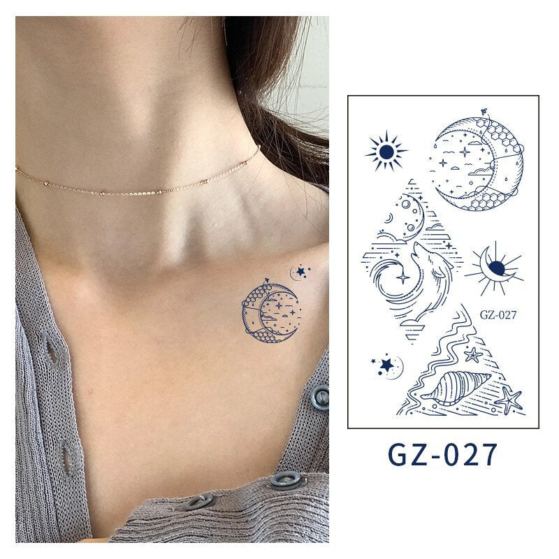 [Genuine goods in stock] New tattoo stickers trend non-reflective lifelike effect tattoo butterfly small fresh waterproof tattoo stickers for men and women Fashion accessories Kore
