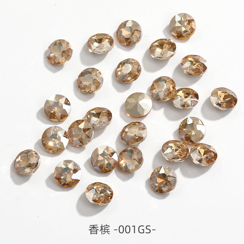 Hot Sell K9 Fancy Point Bottom Gemstone Flower Shape Nail Art Decoration Crystal Rhinestone