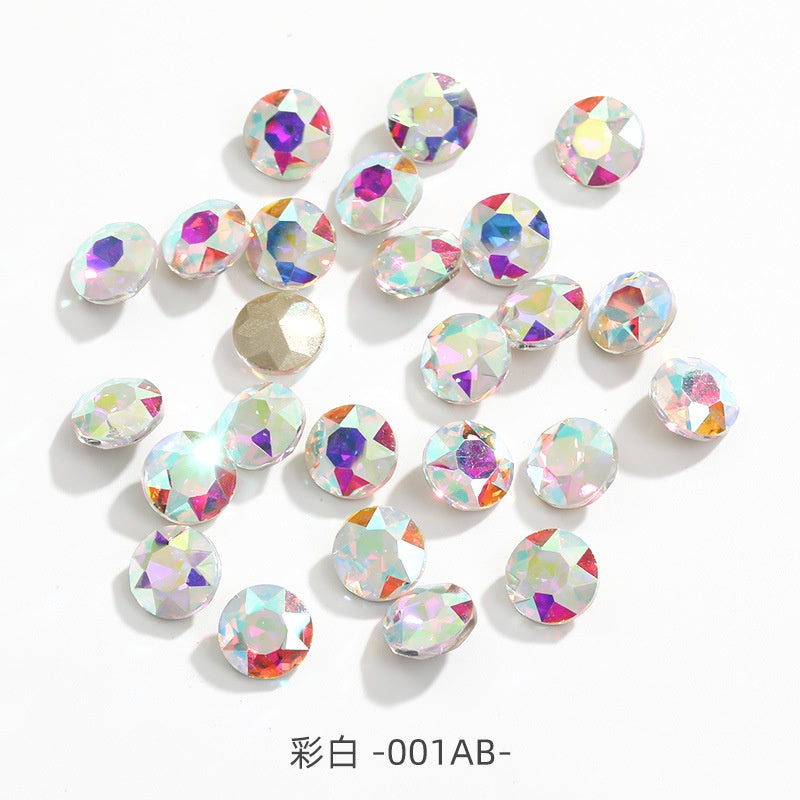Hot Sell K9 Fancy Point Bottom Gemstone Flower Shape Nail Art Decoration Crystal Rhinestone