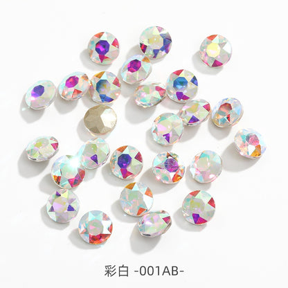 Hot Sell K9 Fancy Point Bottom Gemstone Flower Shape Nail Art Decoration Crystal Rhinestone