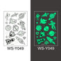 Waterproof Luminous Tattoo Stickers Cute Children's Cartoon Party Universe Space Rocket UFO Interstellar Temporary Stickers
