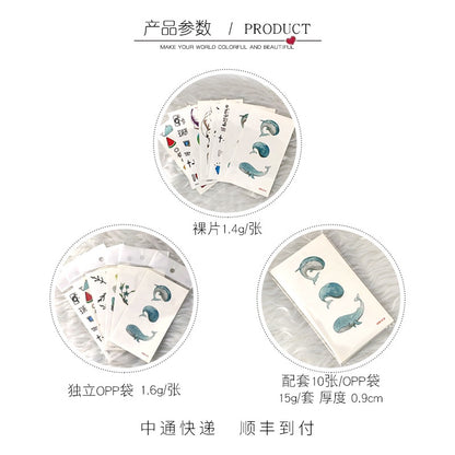 Waterproof Luminous Tattoo Stickers Cute Children's Cartoon Party Universe Space Rocket UFO Interstellar Temporary Stickers