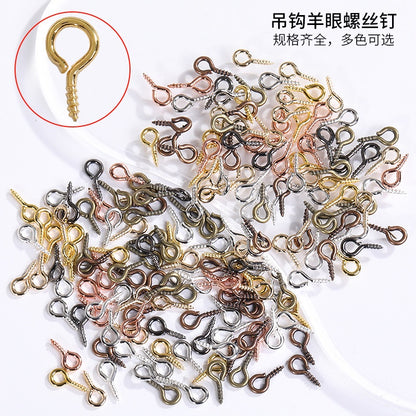 【ready stock】Horn nails DIY Jewelry Accessories Horn Nails Sheep's Eye Nails Screws Pointed Tail Sheep's Eye Nails Multi-specification 100pcs A Pack Wholesale