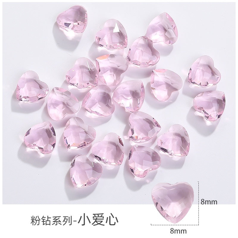 Korean Style Transparent Series Cute Heart Drop Shape Rhinestone DIY Decals Nail Shiny Crystals