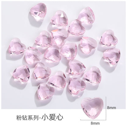Korean Style Transparent Series Cute Heart Drop Shape Rhinestone DIY Decals Nail Shiny Crystals