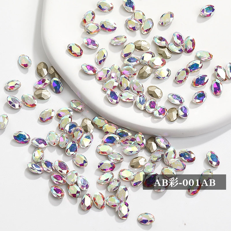 Korean style fancy Oval Pointy bottoming Rhinestone Nail art Crystal Girl Rhinestone nail art