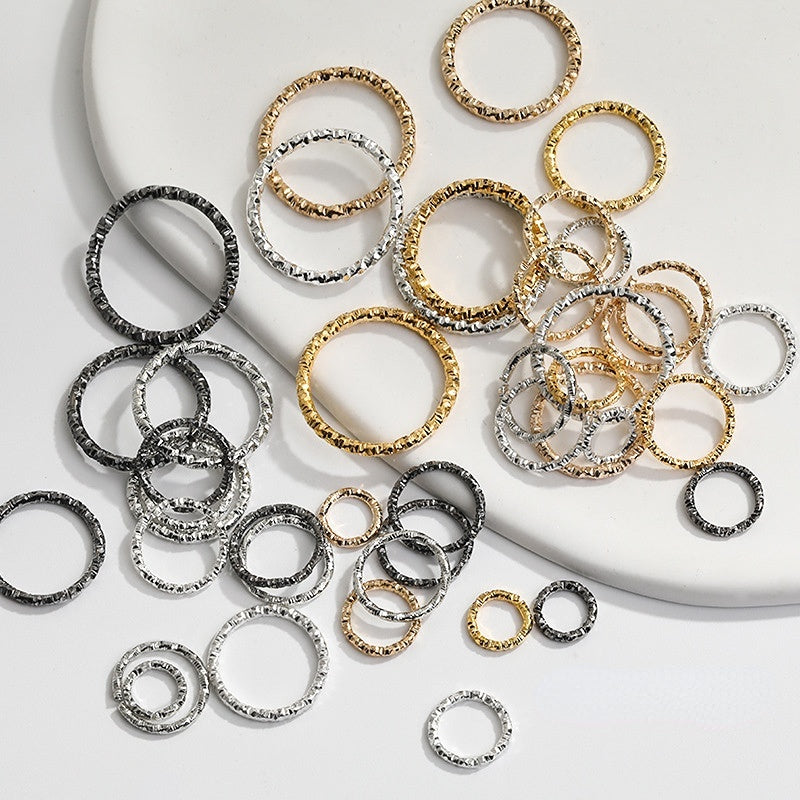 Diy Embossing Jump Ring Open Ring Embossing Ring Single Ring Twist Ring Buckle Link Ring Open Ring Accessories