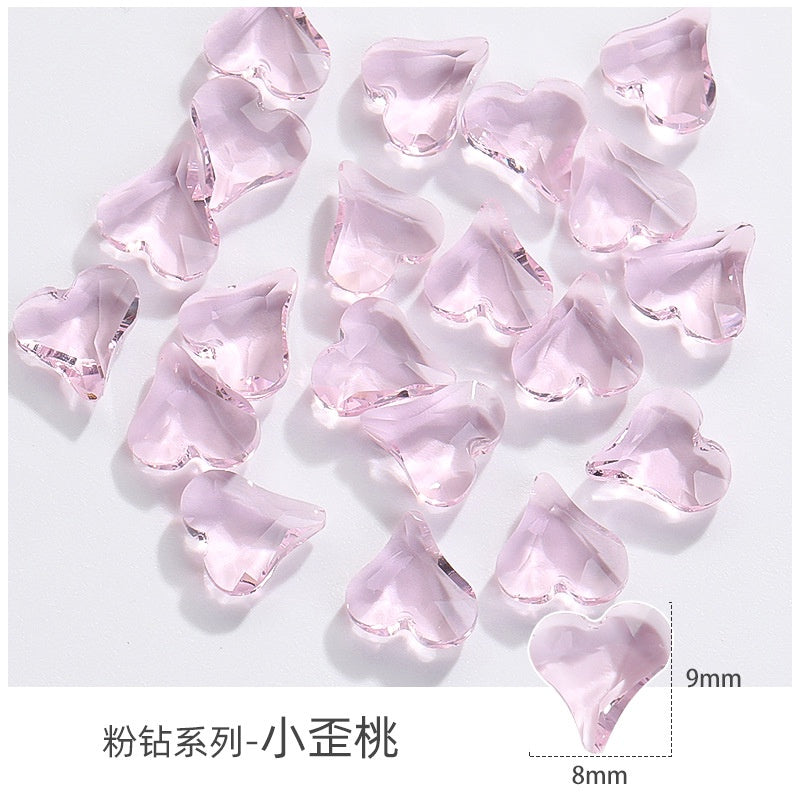 Korean Style Transparent Series Cute Heart Drop Shape Rhinestone DIY Decals Nail Shiny Crystals