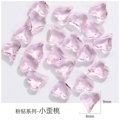 Korean Style Transparent Series Cute Heart Drop Shape Rhinestone DIY Decals Nail Shiny Crystals