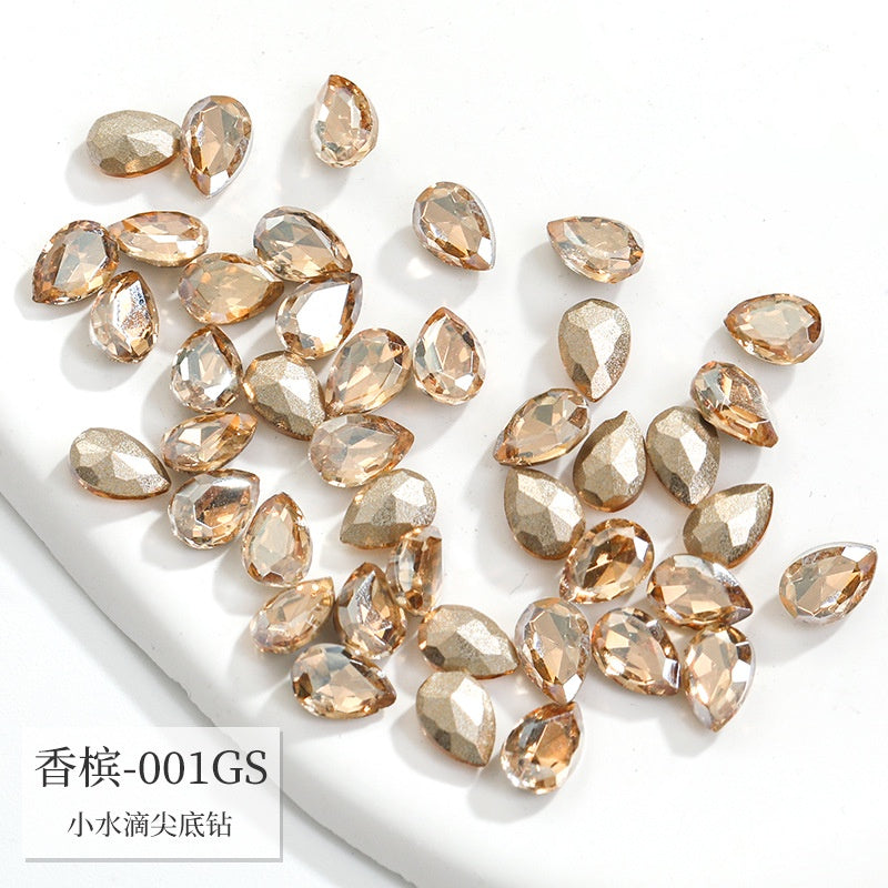 Korean Style Small Fresh Fancy Beauty Drop Shape Tiny Nail Art Crystal Rhinestone