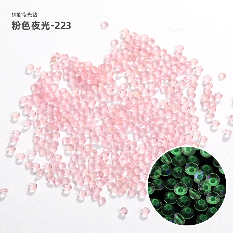 Glow In Dark Luminous Resin Round Rhinestone Flatback Colorful Nail Art Rhinestone for Phone Case