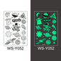 Waterproof Luminous Tattoo Stickers Cute Children's Cartoon Party Universe Space Rocket UFO Interstellar Temporary Stickers