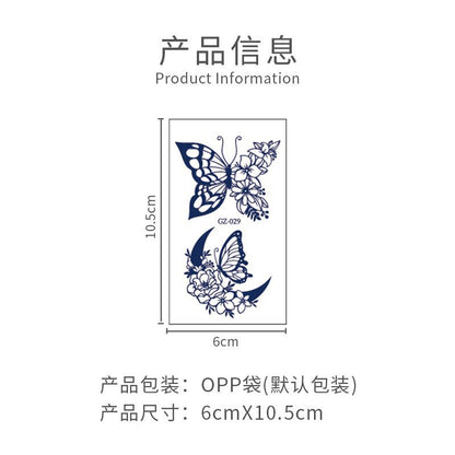 [Genuine goods in stock] New tattoo stickers trend non-reflective lifelike effect tattoo butterfly small fresh waterproof tattoo stickers for men and women Fashion accessories Kore