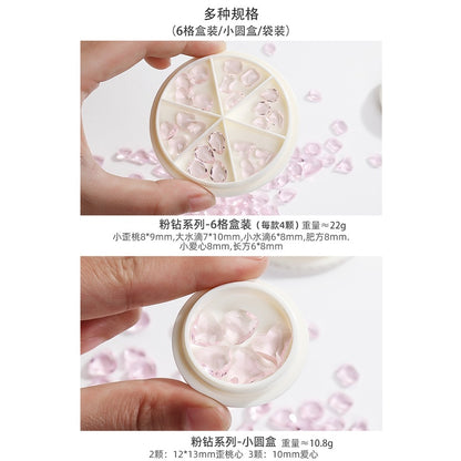 Korean Style Transparent Series Cute Heart Drop Shape Rhinestone DIY Decals Nail Shiny Crystals